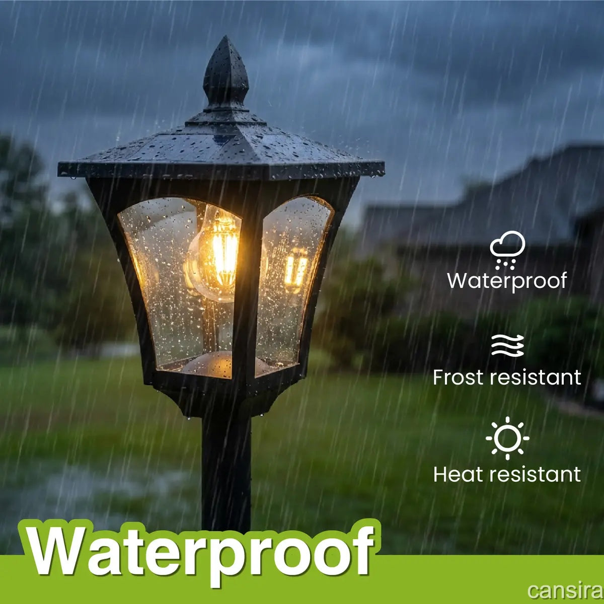 65" Solar Lamp Post Light with Planter, Glass60 Lumens Solar Garden Lights OutdoorWaterproof Solar Pole Lights Patio Decor,Warm White