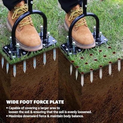 Heavy Duty Lawn Aerator, 15 Spike Manual Grass Aerator Tool