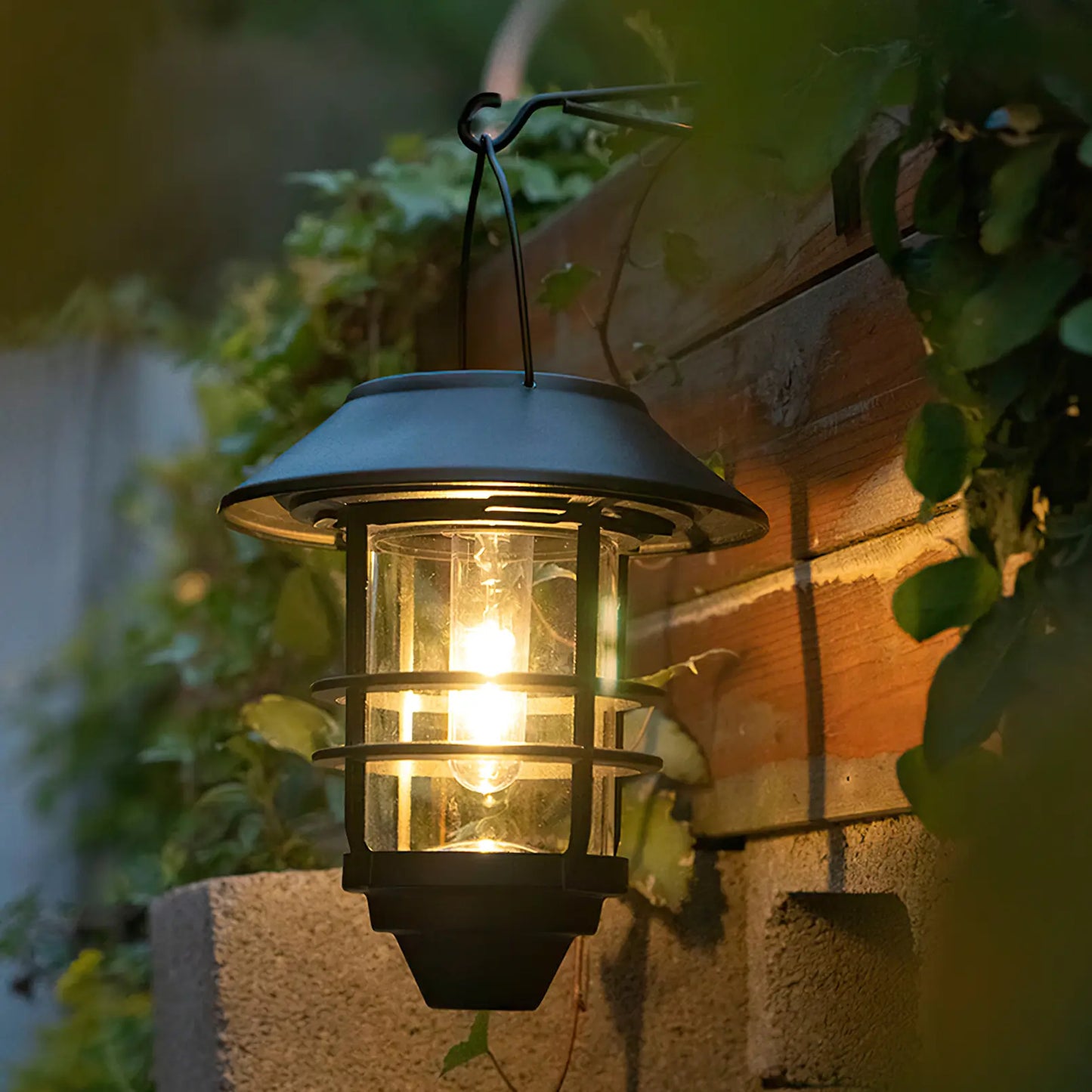2 Pack Solar Wall Lanterns, IP65 Waterproof Dusk to Dawn Hanging Lights
