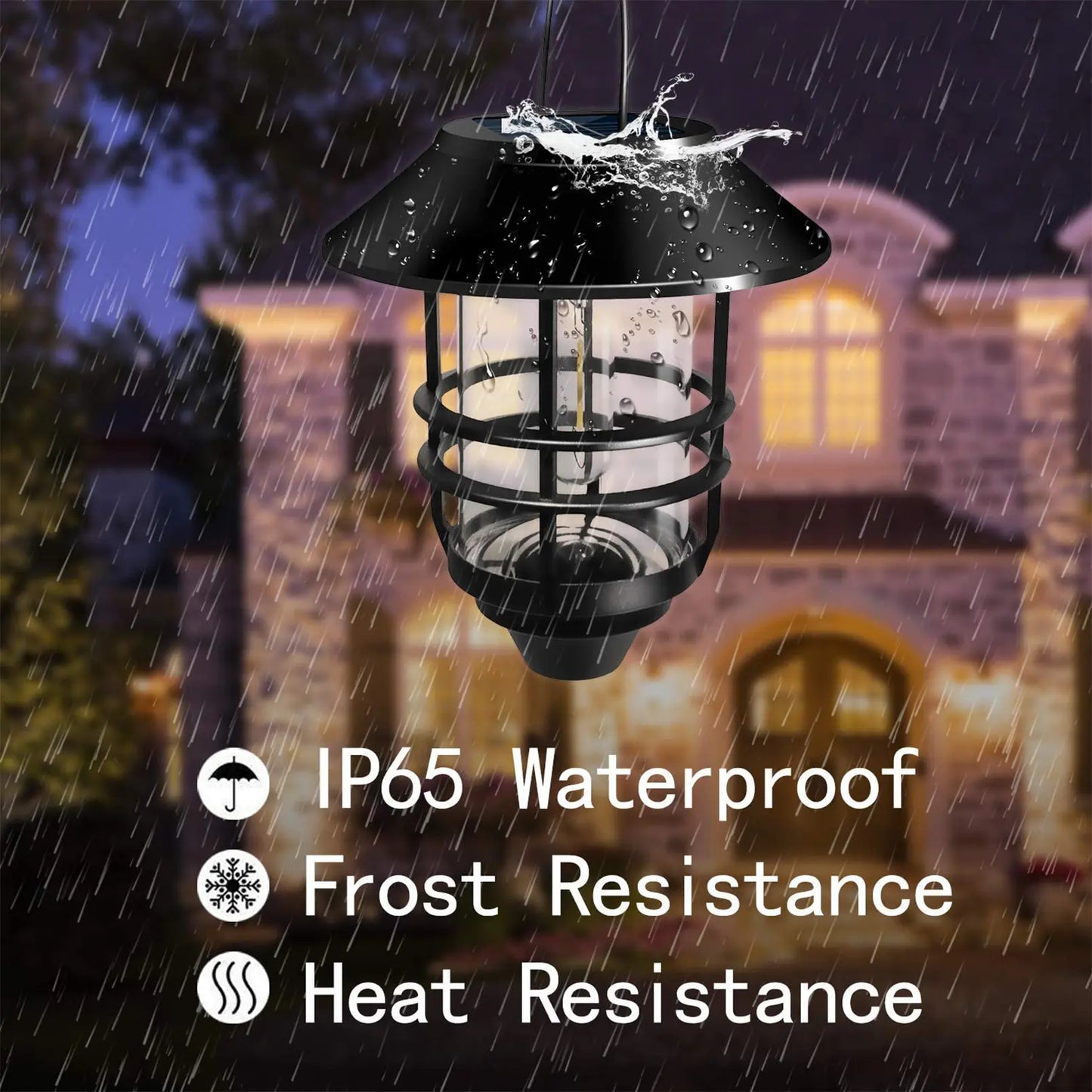 2 Pack Solar Wall Lanterns, IP65 Waterproof Dusk to Dawn Hanging Lights