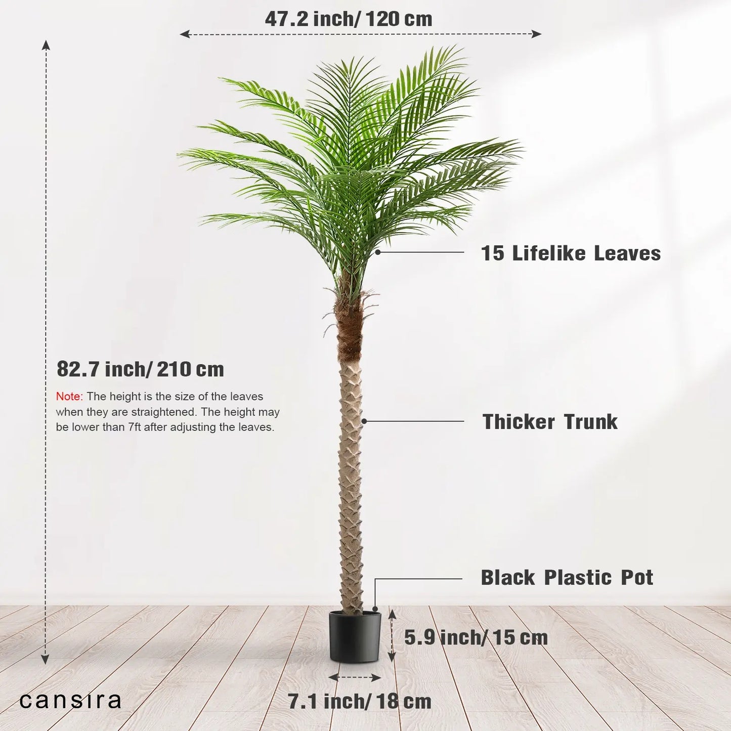 7/8/9 Ft Realistic Artificial Palm Tree for Patio Garden Decor