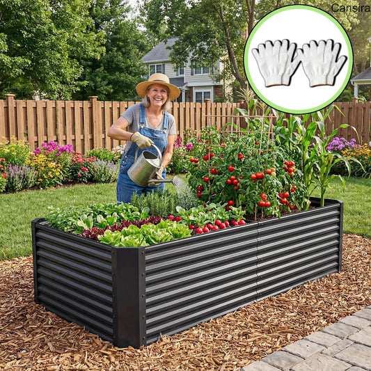 Raised Garden Bed Kit Planter Box Set with Gloves