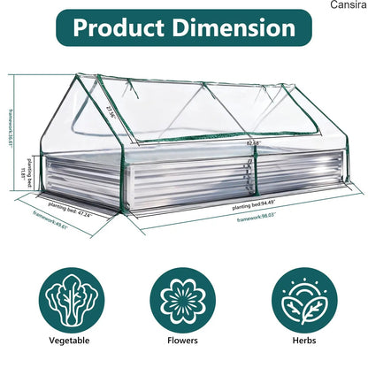 Metal Raised Garden Bed Planter Box Rustproof Silver