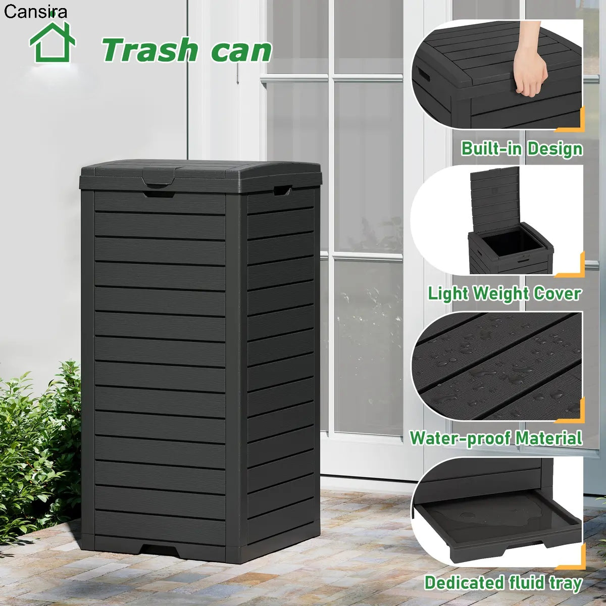 31-Gallon Outdoor Trash Can with Lid