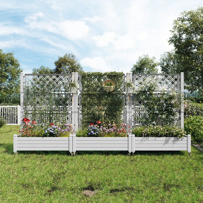 Rolling Garden Trellis Planter Box with Wheels