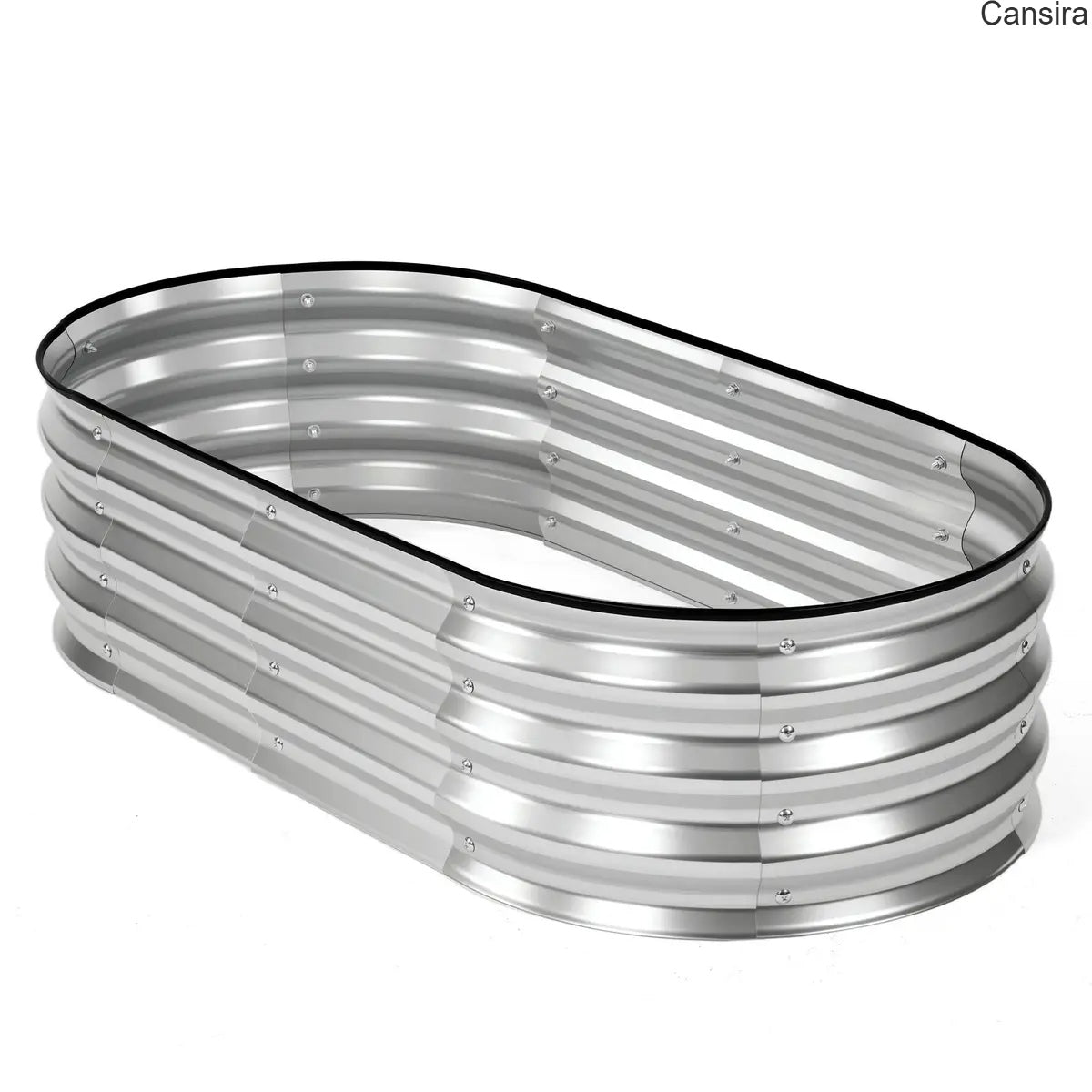 Metal Raised Garden Bed Planter Box Rustproof Silver