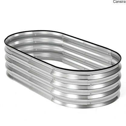 Metal Raised Garden Bed Planter Box Rustproof Silver