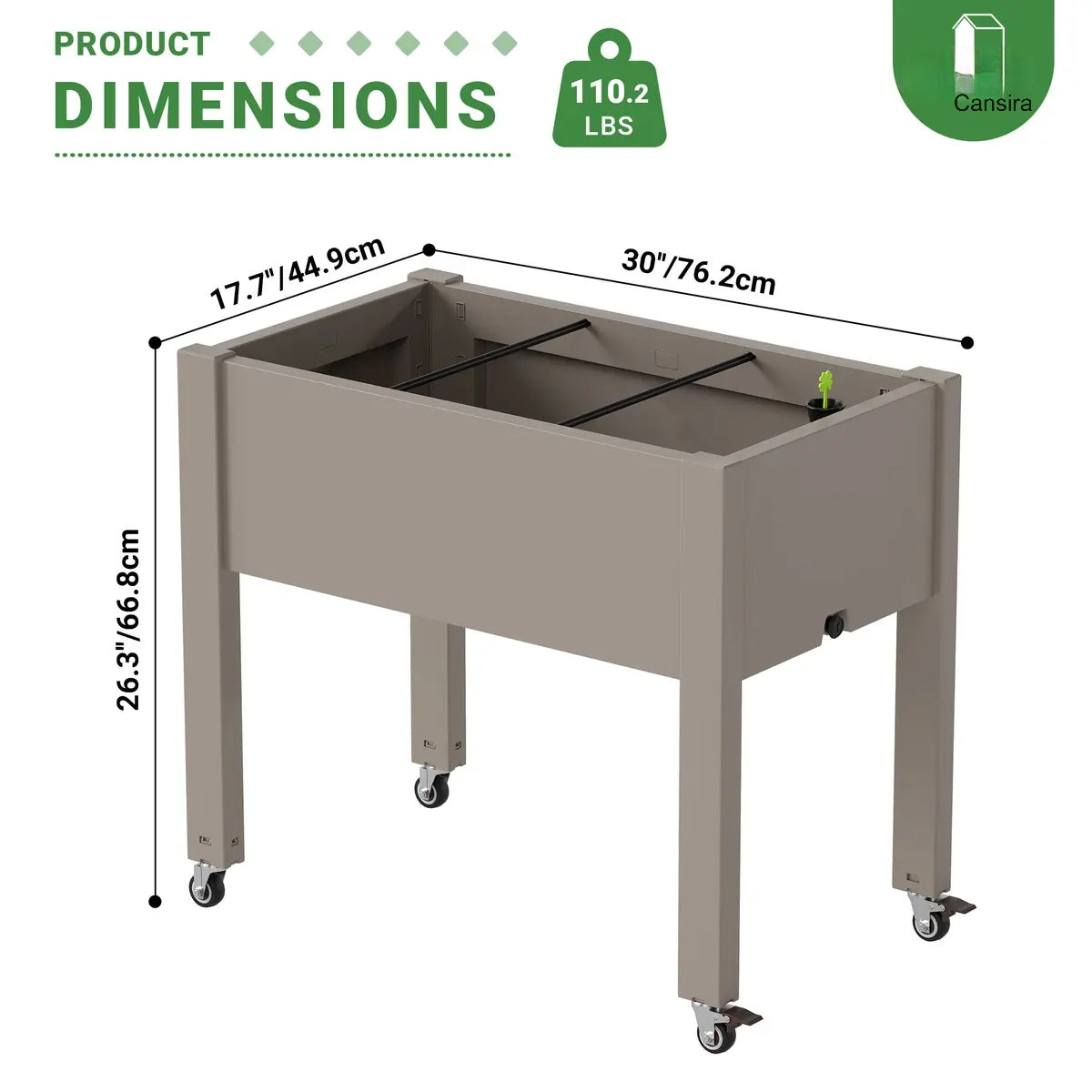 Rolling Garden Trellis Planter Box with Wheels