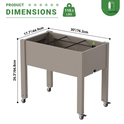Rolling Garden Trellis Planter Box with Wheels