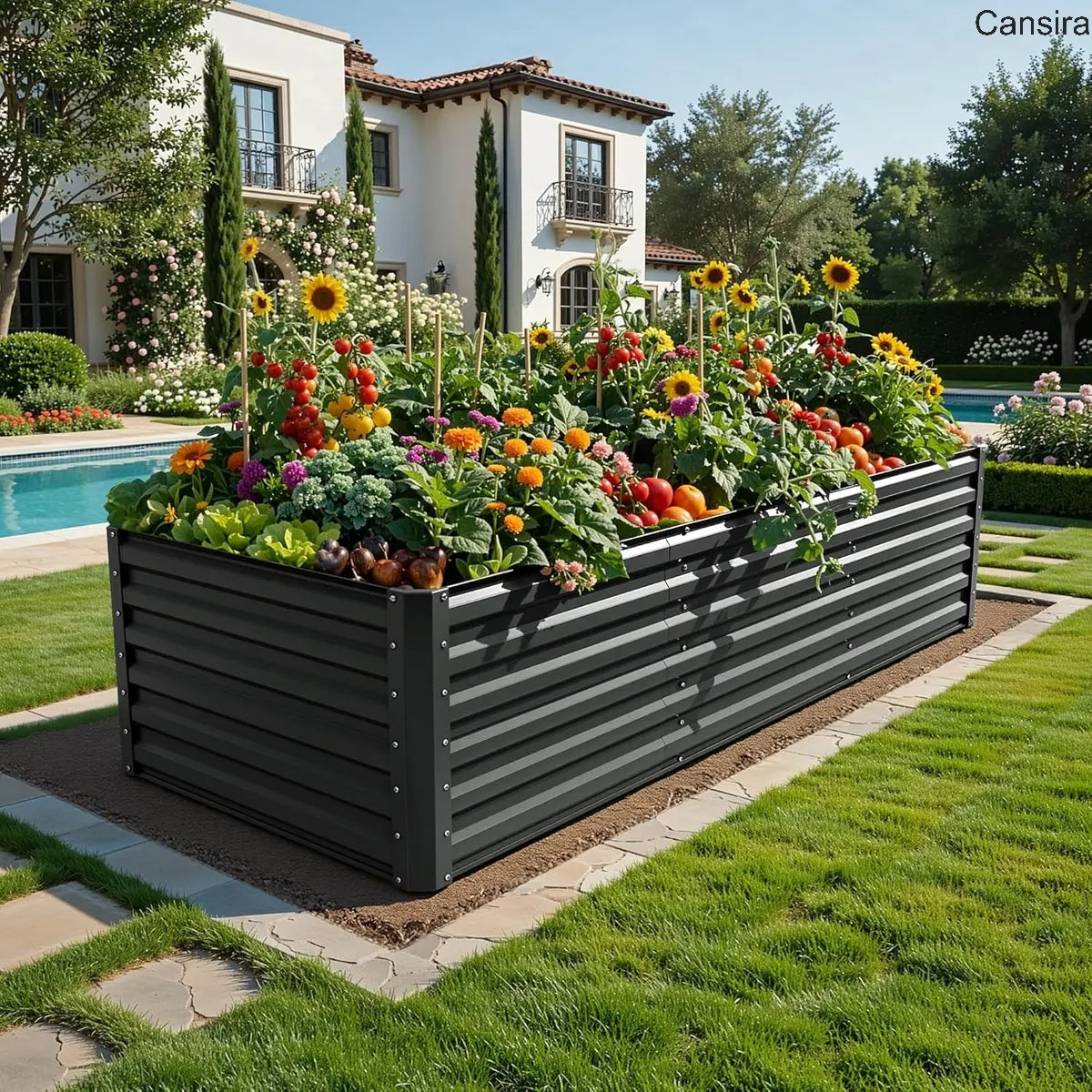Raised Garden Bed Kit Planter Box Set with Gloves