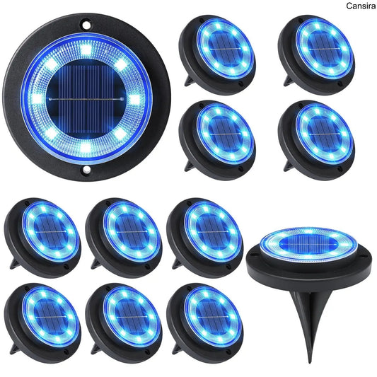 Solar Ground Lights Waterproof Pathway Set