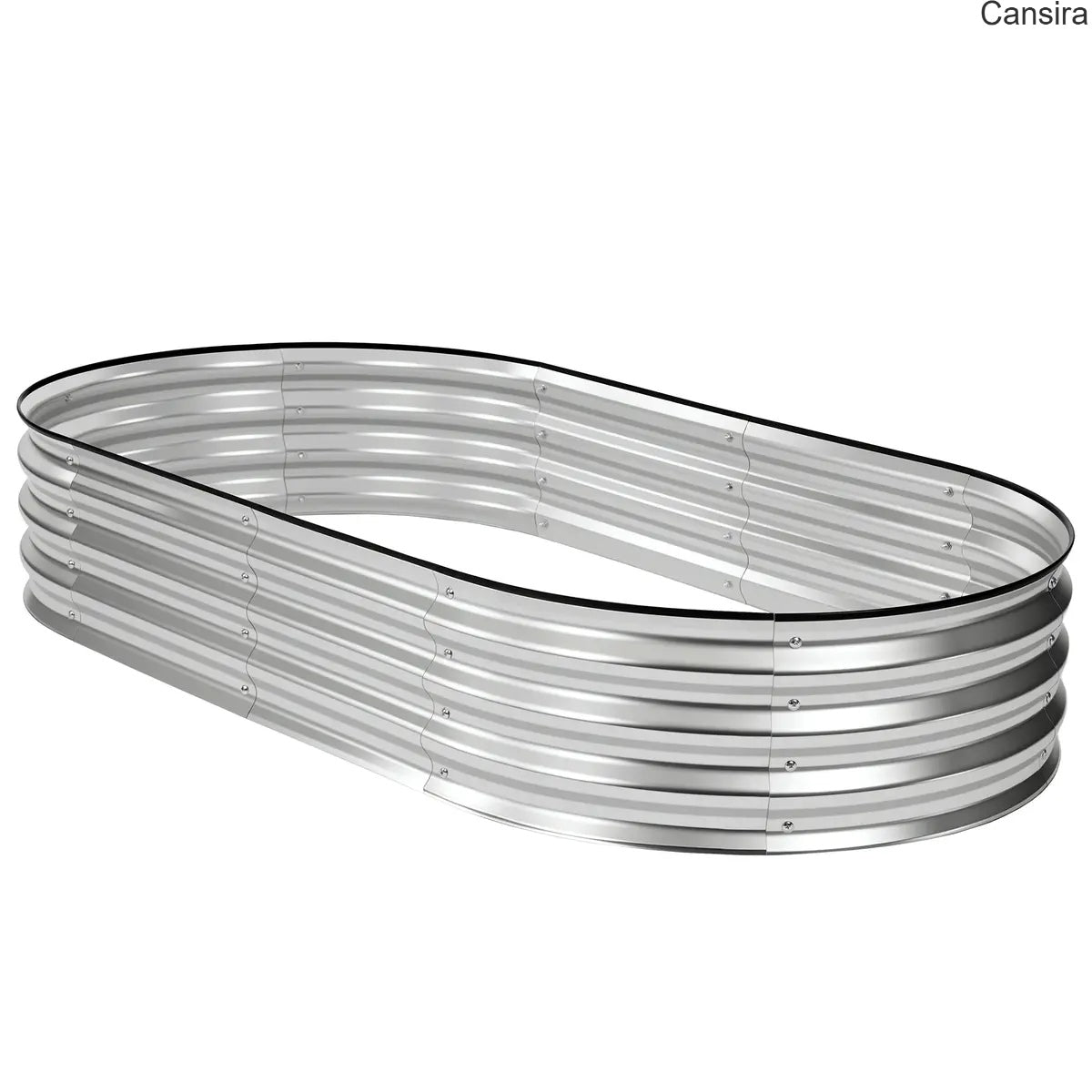 Metal Raised Garden Bed Planter Box Rustproof Silver