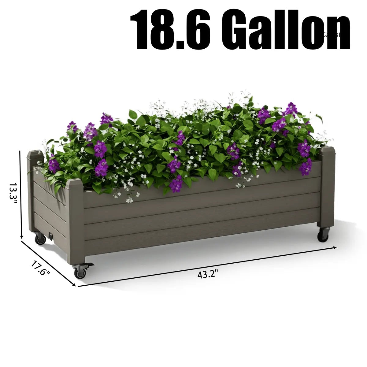 Rolling Garden Trellis Planter Box with Wheels