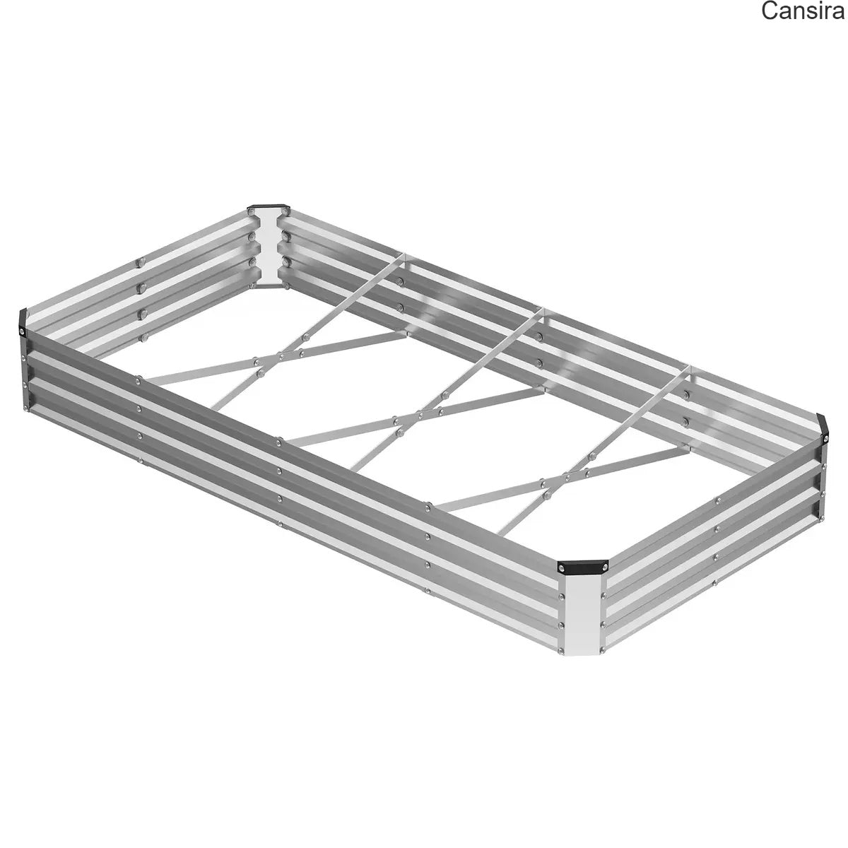 Metal Raised Garden Bed Planter Box Rustproof Silver
