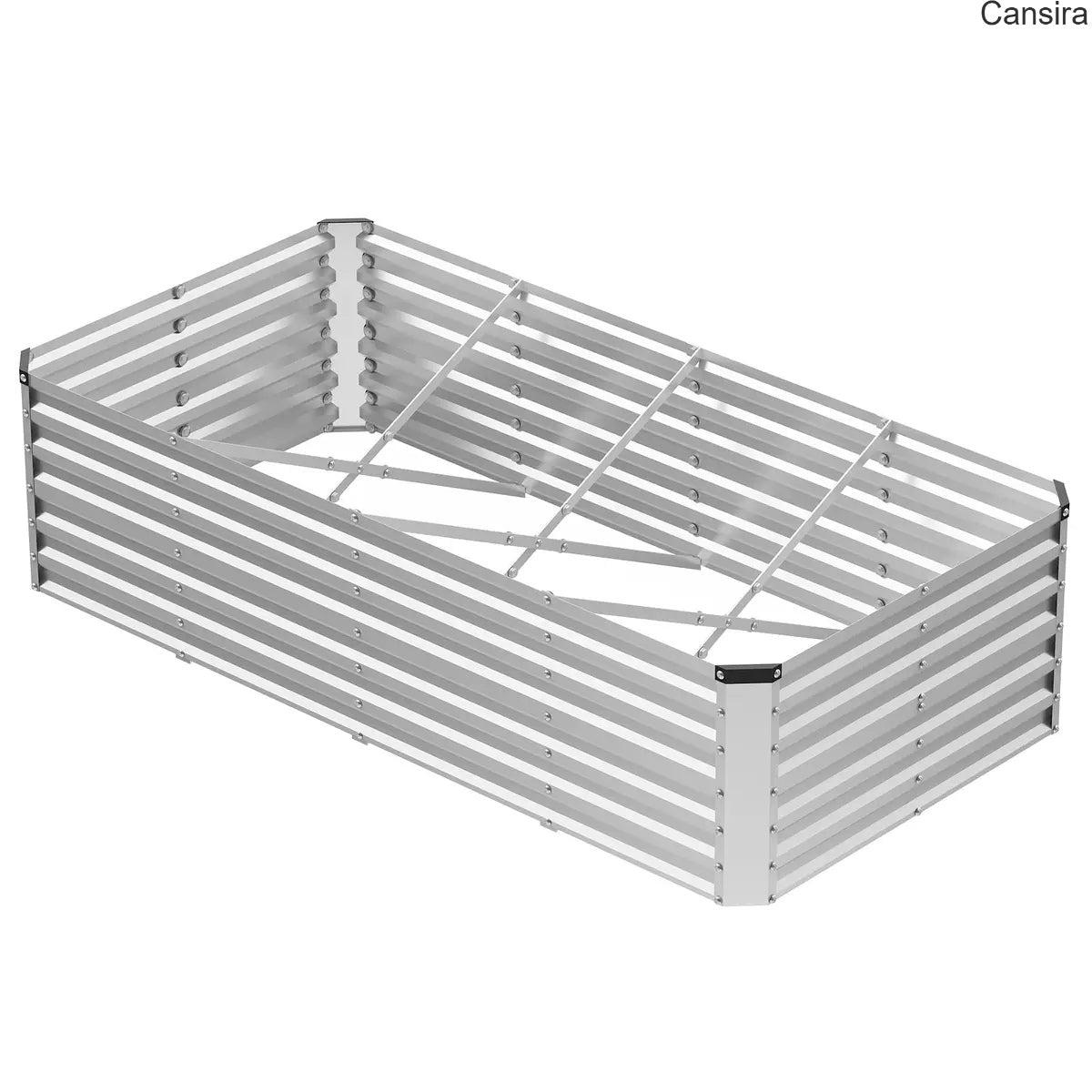 Metal Raised Garden Bed Planter Box Rustproof Silver