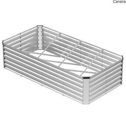 Metal Raised Garden Bed Planter Box Rustproof Silver