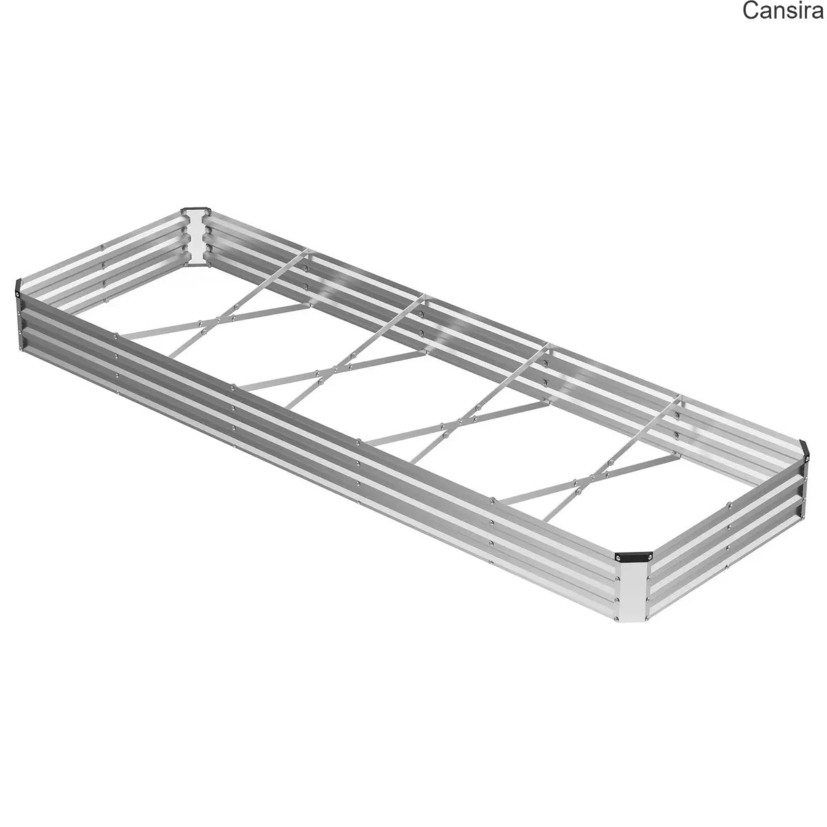 Metal Raised Garden Bed Planter Box Rustproof Silver