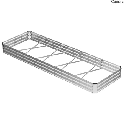 Metal Raised Garden Bed Planter Box Rustproof Silver