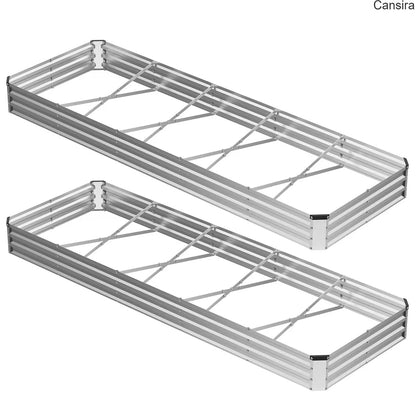 Metal Raised Garden Bed Planter Box Rustproof Silver