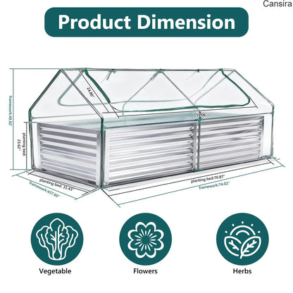Metal Raised Garden Bed Planter Box Rustproof Silver