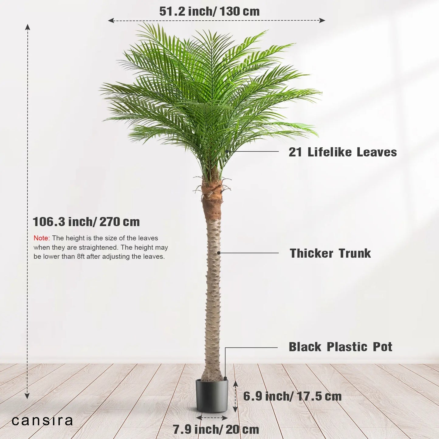 7/8/9 Ft Realistic Artificial Palm Tree for Patio Garden Decor