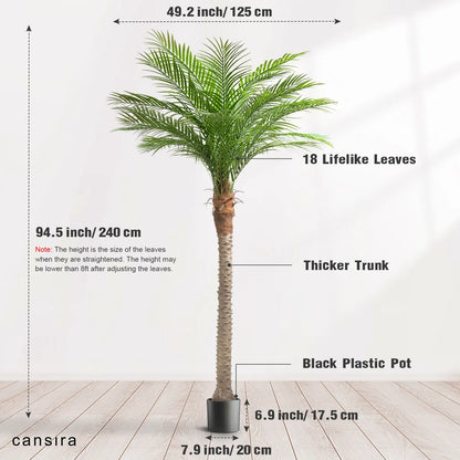 7/8/9 Ft Realistic Artificial Palm Tree for Patio Garden Decor